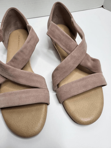 Alex Marie Greer Suede Cross Band Espadrille Wedge Sandals Size 9 Open toes - Picture 3 of 10