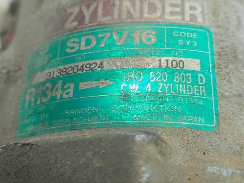 1H0820803D 198602 klimakompressor SEAT IBIZA 6K1 1996