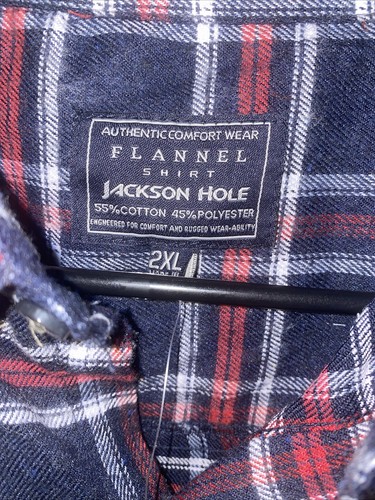 NEU Jackson Loch Flanell Druckknopf Langarm Hemd Herren XXL 2XL Neu mit Etikett - Bild 4 von 5