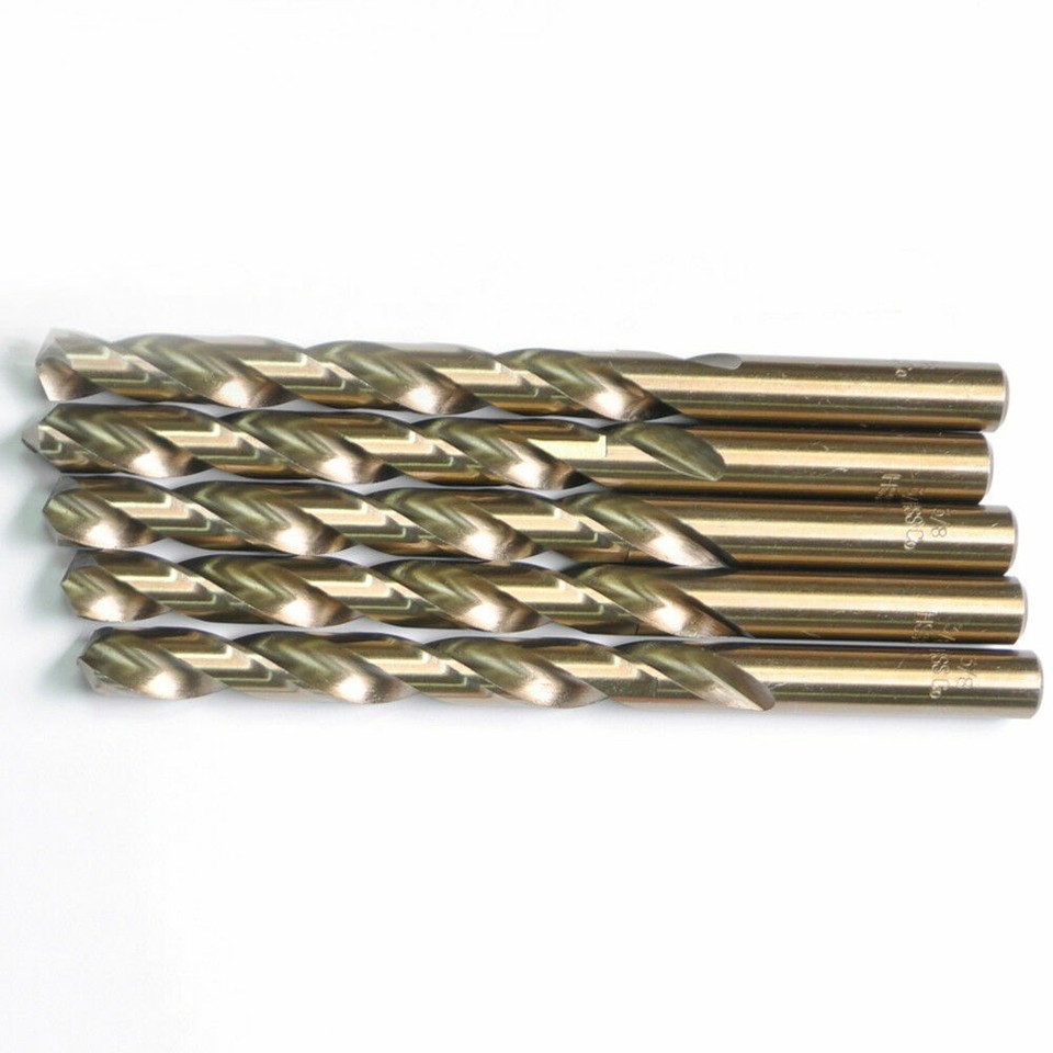 Drillforce 10PC 1/4" Cobalt Drill Bits Set HSS M35 Jobber Length Metal ...
