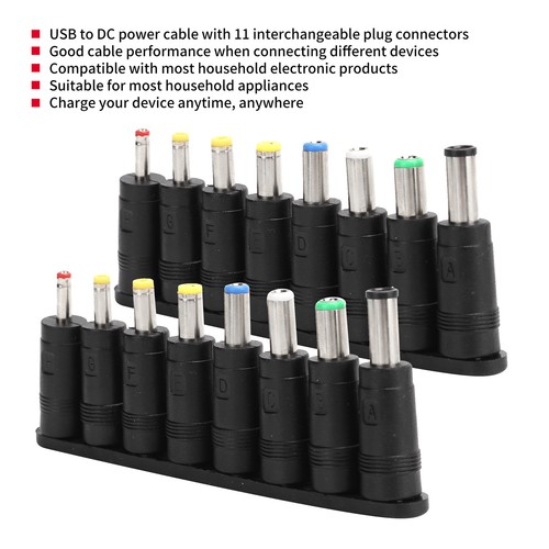 2Pcs USB Zu DC Kabel 11 In 1 Netzkabel Austauschbarer Stecker Stecker Stecke BHC - Zdjęcie 11 z 15