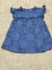 Lauren Conrad Womens Shirt Size XS Blue Ruffle Floral Lightweight Flowy