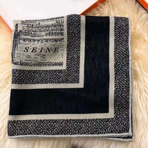 43 Zoll x 43 Zoll Paris Kartendruck 70 % Wolle 30 % Seide Jacquard dünner doppelseitiger Schal 110 x 110 cm - Bild 5 von 8