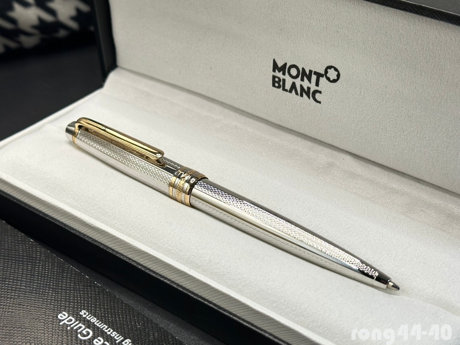 New Authentic Montblanc 2866 Meisterstuck Ballpoint Silver Star Pen 164P WithBox
