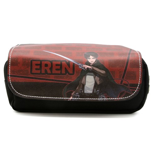 EREN YEAGER STYLE A Attack on Titan Canvas Pencil Case (Yega Jaeger AoT Wallet) - Bild 1 von 3
