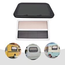 RV Caravan Camper Top-Hinge Push-Out Window 900mm x 550mm 30mm with Blind Screen