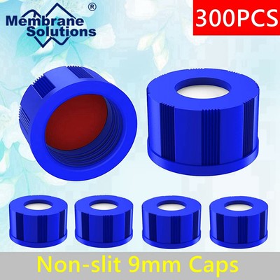 300- 2ml Autosampler Vial Screw Caps 9mm Red PTFE/White Silicone Septa 9-425 LAB