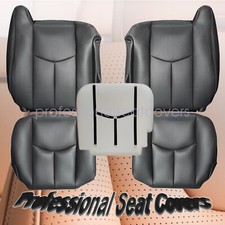 Front Leather Seat Cover Foam Pad For Chevy Tahoe 2003 2004 2005 Dark Gray 692