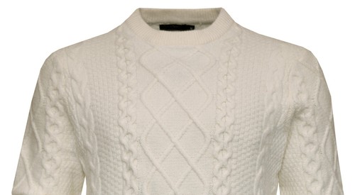 Jersey Tejido Cable Tejido Liso Cuello Redondo Pullover Top Informal Invierno Ex Tienda - Imagen 8 de 10
