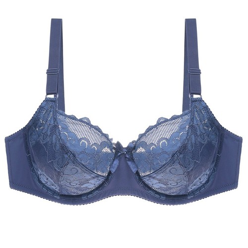 Plus Size Womens Bras Lace Bralette Bra Semi-Sheer Brassiere Large Bust Lingerie - Picture 22 of 26