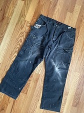 Vintage Distressed Double Knee Riggs Workwear By Wrangler Canvas Pants