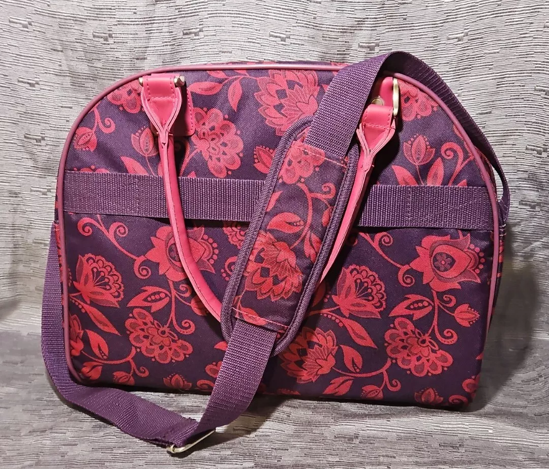 Protocol Women s Purple and Pink Laptop Bag with Floral Design