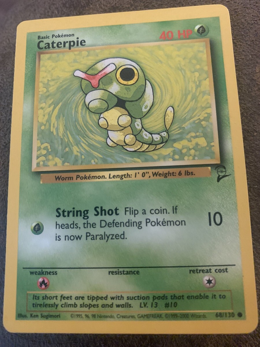英語版　Caterpie 1st Edition shadowless Base Set 1st Edition Shadowless Caterpie Pokemon Trading