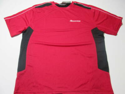 James & Nicholson Mens Size XL T-Shirt Red/Black Crew Neck Short Sleeve