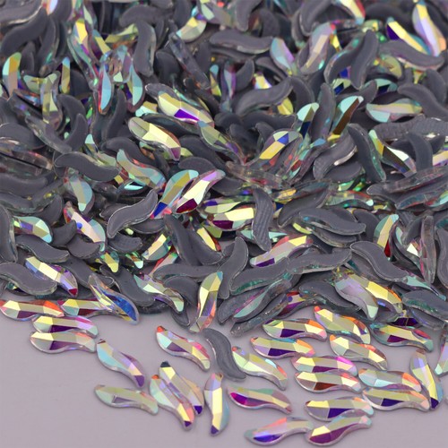 Special Shape Crystal AB Iron On Hotfix Rhinestones Hot Fix Flatback Stones Gem - Picture 64 of 78