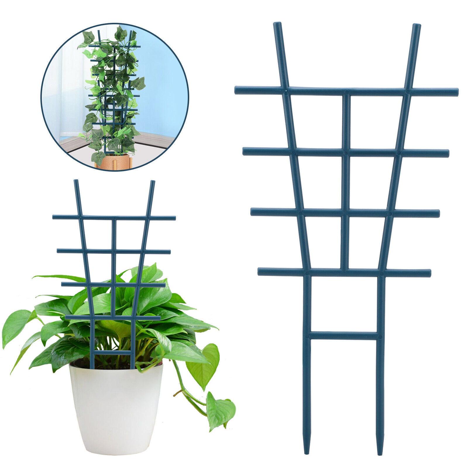 2pcs Small Indoor Plant Climbing Trellis Plastic Garden without hooks