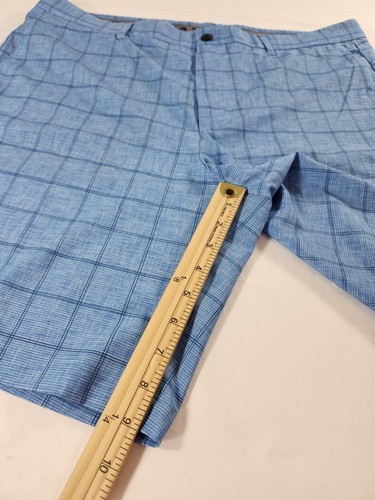 PGA Tour Men’s Flat Front Golf Shorts Size 38 Blue Plaid - Picture 6 of 10