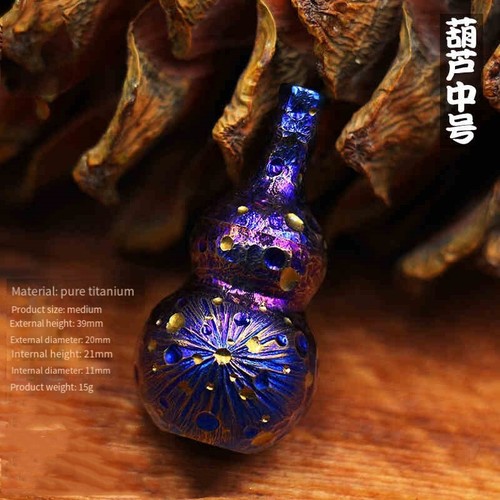 Titanium keychain car pendant pill bottle storage men women good luck pendant - Picture 12 of 17