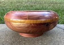 Handmade Handcrafted Segmented Wooden Decorative Bowl - Cedar And Maple
