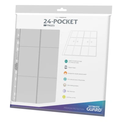 Ultimate Guard 10 feuilles de 24 poches Quadrow Pages Side-Loading Transparent