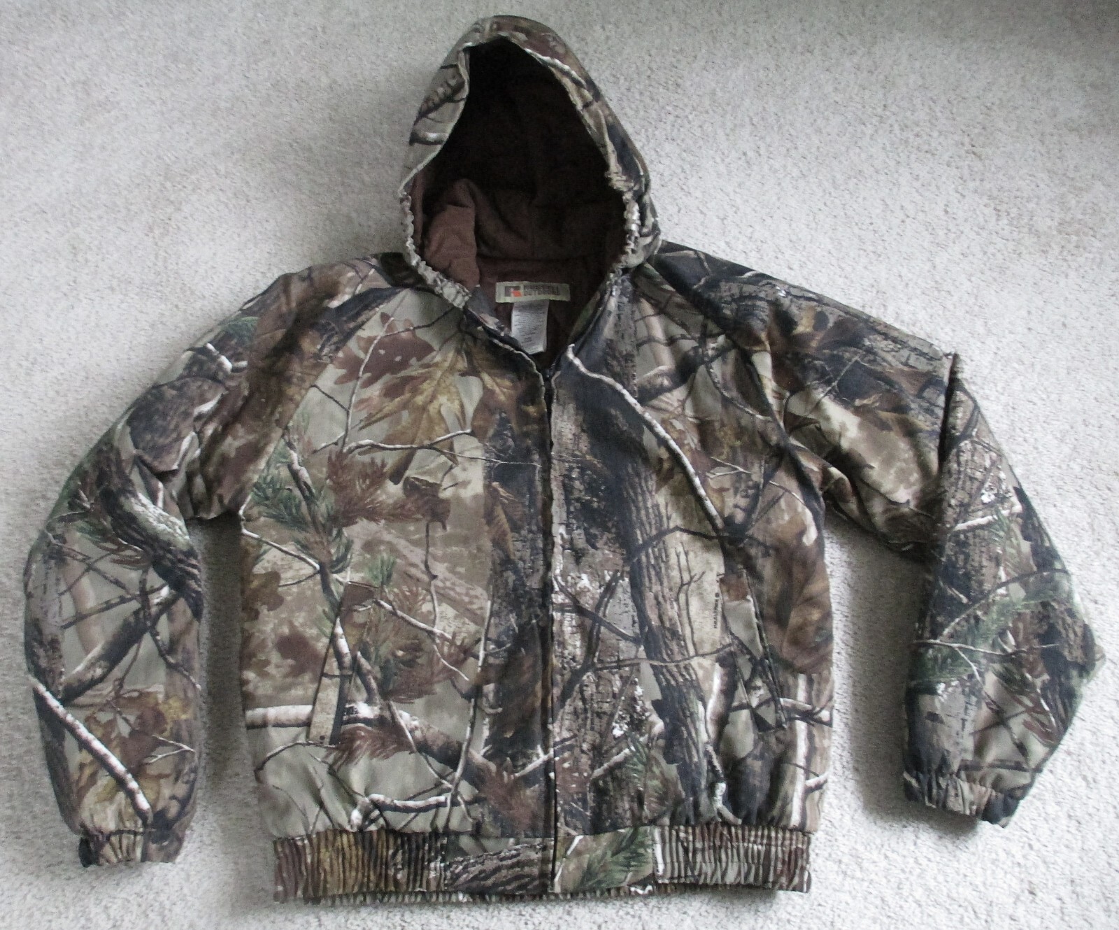 Russell Outdoors Realtree Lined Hooded Boys/Youth Camo Coat Size XL 18