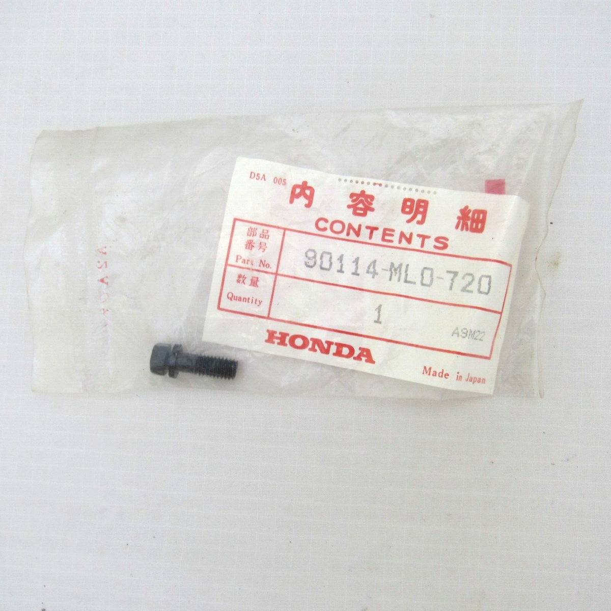 NOS Honda OEM Break Off Bolt 90114-ML0-720 | eBay