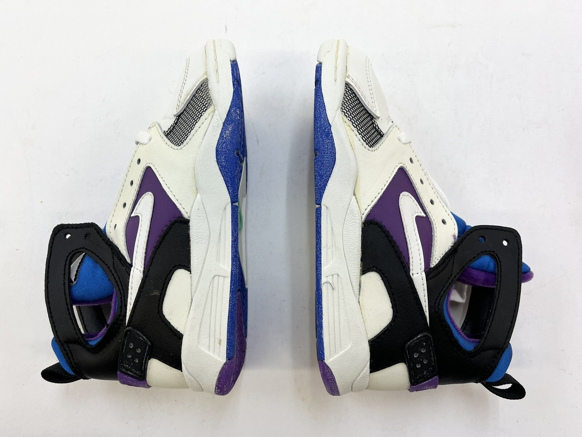 1992 Kids Nike Flight Huarache White Tru Royal Sz 1Y Shoe