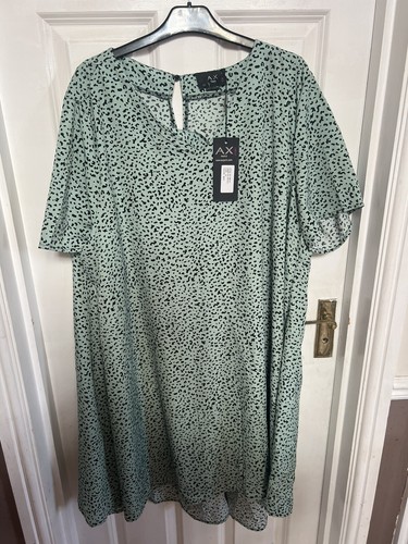 BNWT AX Paris Curve ANIMAL Spot Print Midi Loose Floaty Dress size 22