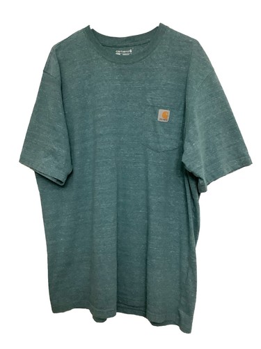 Camiseta Carhartt XL Calce Suelto Verde Kelly Peso Pesado Manga Corta Bolsillo Camiseta - Imagen 2 de 22