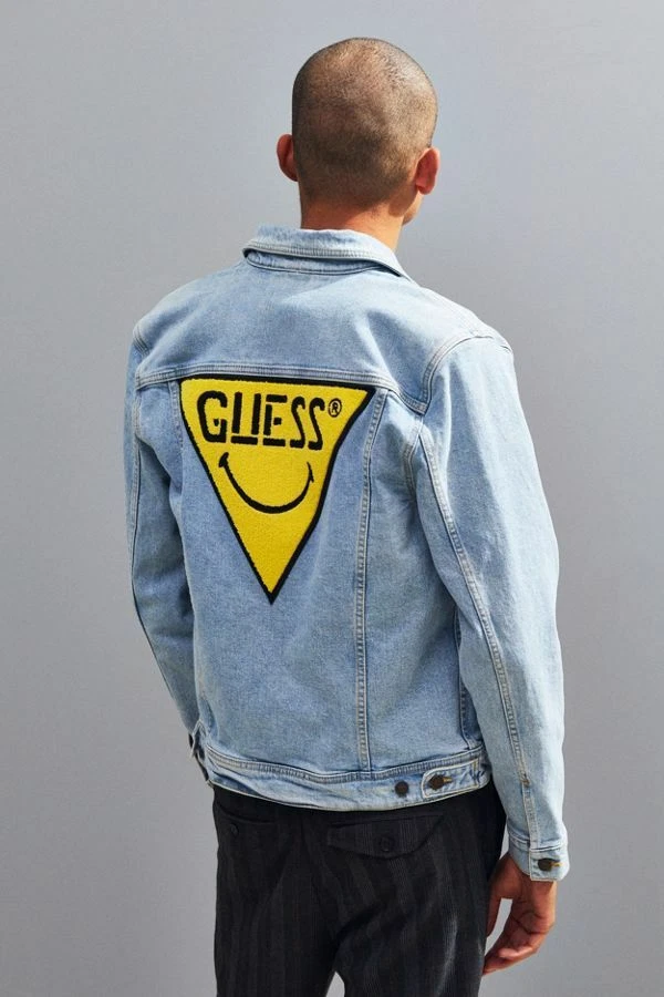Guess x chinatown market x smiley uo clearance exclusive denim trucker jacket