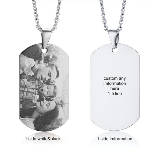 Personalizar Imagen Personalizada Foto Inicial Mujeres Hombres Collar Colgante Perro Etiqueta Regalo - Imagen 7 de 9