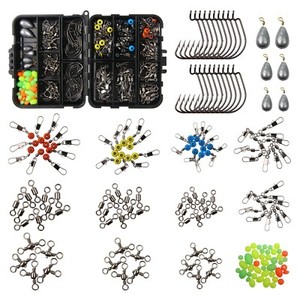 160PCS-Fishing-Accessories-Set-Jig-Hooks-Sinker-Swivel-Bead-Fish-Terminal-Tackle
