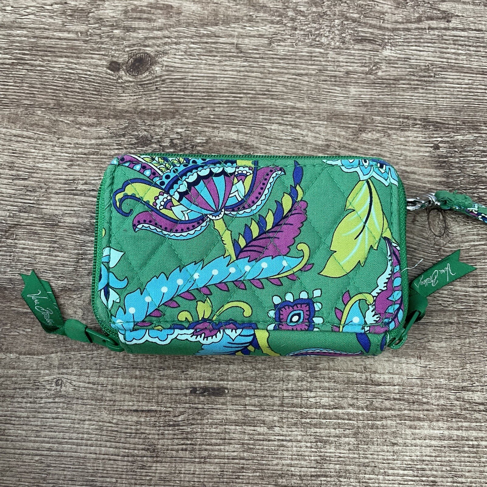 Vera Bradley Quilted Green Print Wallet/Card Holder eBay