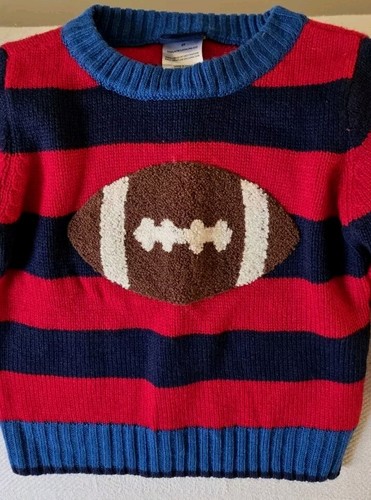 LITTLE REBELS Super Cute Toddler Football sweater 2T red & blue stripes GO TEAM! - Picture 7 of 10