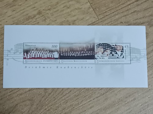 Block Briefmarken, Briefmarkenblock, Knabenchöre, Regensburg, Dresden, Leipzig