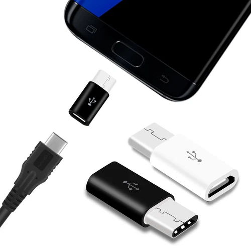 Adaptateur USB Type C Male vers Micro USB Femelle Convertisseur OTG  noir