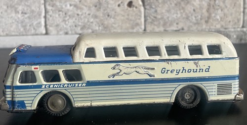 Vintage Tin Litho Friction Greyhound Scenicruiser Bus Made in Japan SSS - Picture 1 of 5
