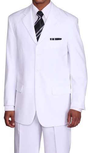Men's 2pc Basic Work Suit Three Button Jacket With Pants 802P - Picture 16 of 22