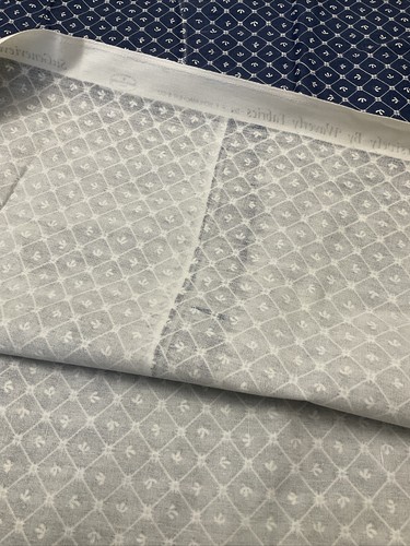 Ste. Genevieve collection Waverly fabric DuBourg square vat dye navy 4 yds Flaw - Picture 9 of 9