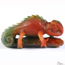1.6" Bloodstone Hand Carved Crystal Lizard Sculpture, Crystal Healing