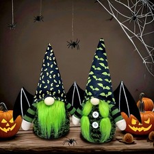 Dylayos Halloween Gnomes Decorations 10.23 inches, 2 Black Bat Wing