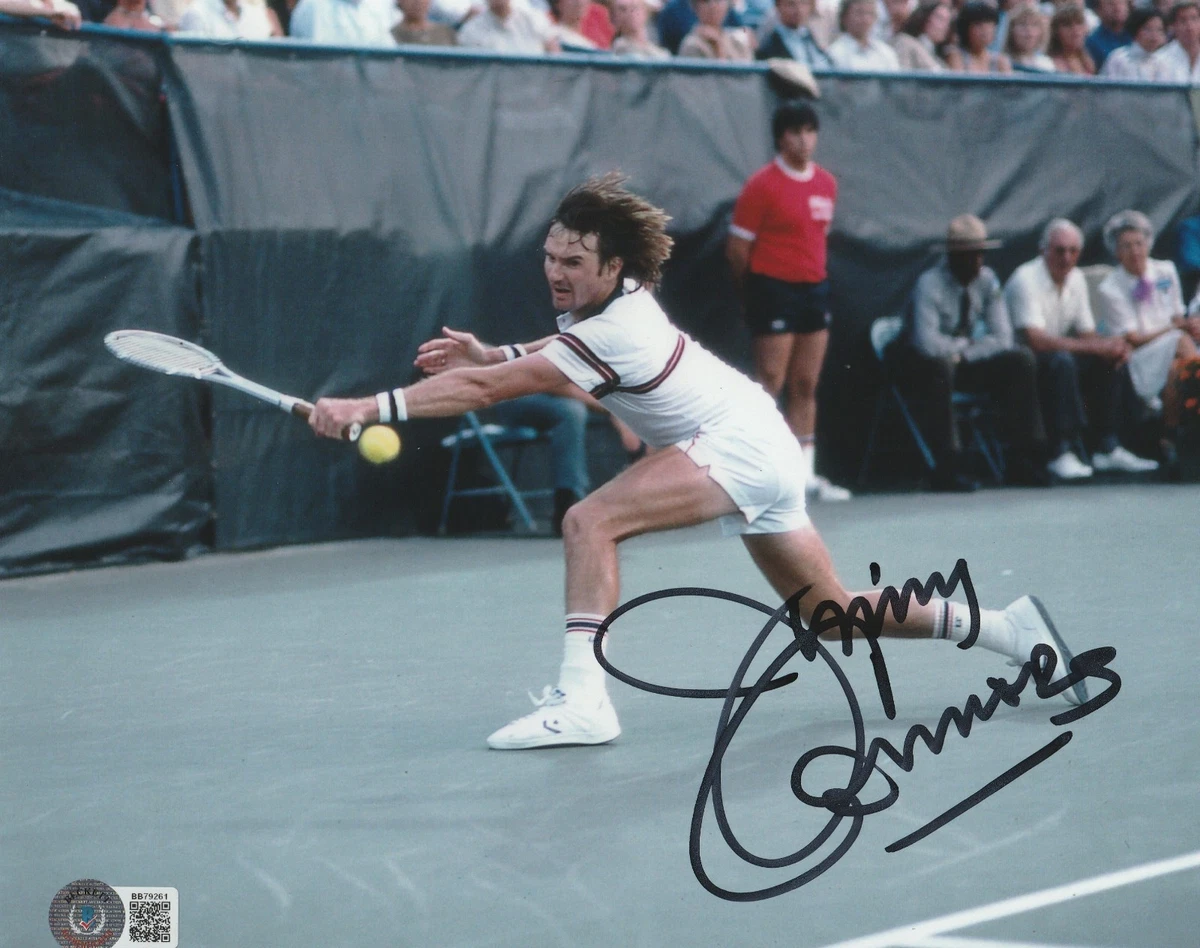 Photo Dédicacée Jimmy Connors 8x10 - Légende Du Tennis Avec Certificat Beckett BAS