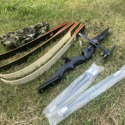 Marksman Les Howis TD 75 Recurvebogen und Zubehör inkl. extra Set Wurfarmen 