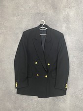 Christian Dior Gold Button Double Breasted Wool Blazer