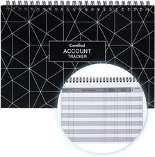 A5 Check Registers for Personal Checkbook, Financial Transaction Ledger Log Book