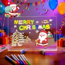 LED Note Board with Colors, DIY Acrylic Dry Erase Board with Light, Glowing