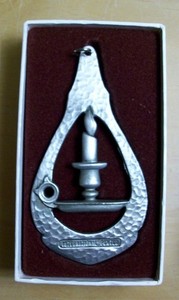 Vintage International Silver Co. Candle Shade Bell Pull or Pendant Pewter 3 3/4"