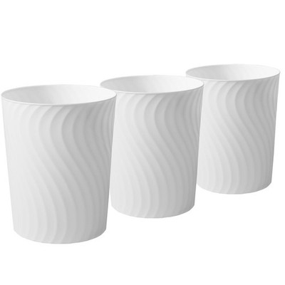 3 Pack 1.8 Gallon Small Bathroom Trash Can Slim Round Plastic Garbage Bin