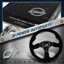 Reinforced Black Suede Red Stitch 330mm 13 Nrg Steering Wheel Rst-012s-rs