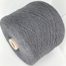 Gray SILK CASHMERE VIRGIN WOOL Yarn Cone LACE WEIGHT 2-PLY USA TARIFF FREE